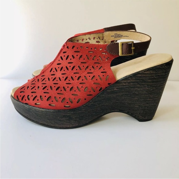 JAMBU WOMEN'S SANDALS SIZE 9M RED SLINBACK VERA RED WEDGE SANDALScj16 - Picture 5 of 9